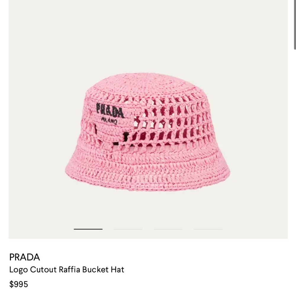 Prada Pink Raffia Hat